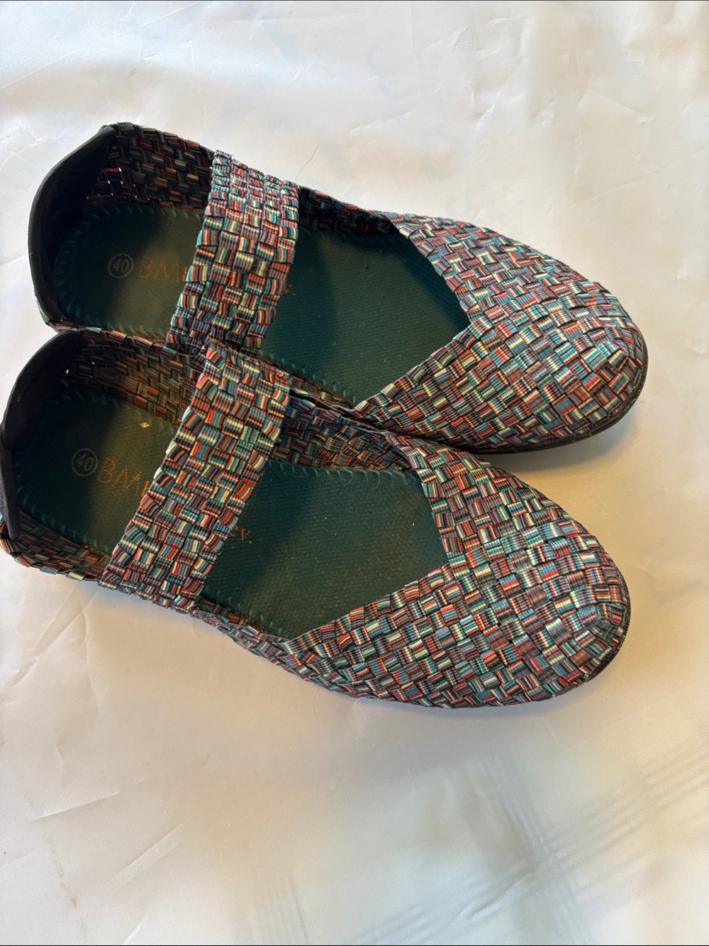 bernie mev Multicolor Woven Mary Jane stretchy flats.